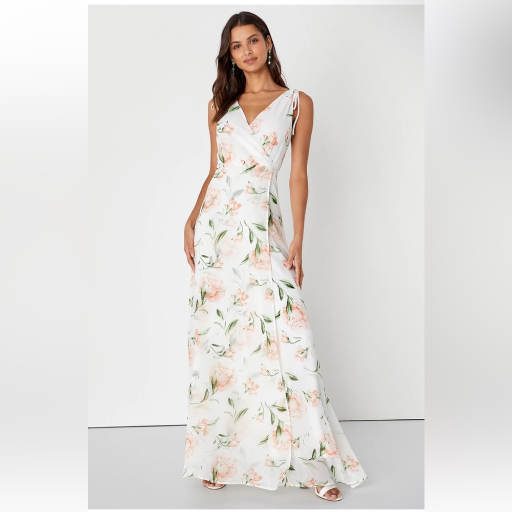 Lulus Endless Possibilities White Floral Maxi Dress Garden Party Bridal Guest